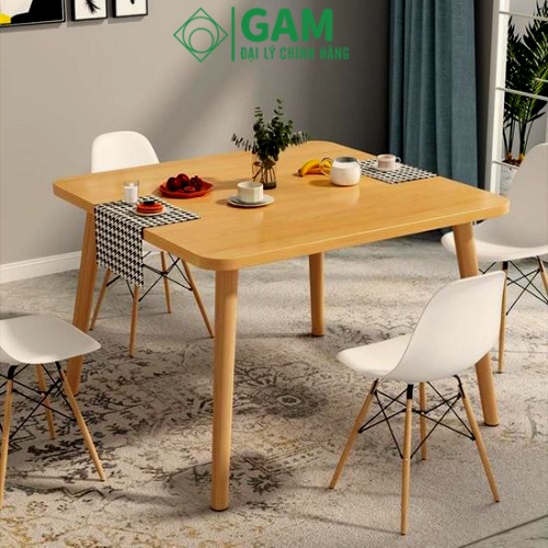Bàn ăn vuông chân gỗ sồi tiết kiệm diện tích không gian có thể làm bàn học, để laptop-GP192