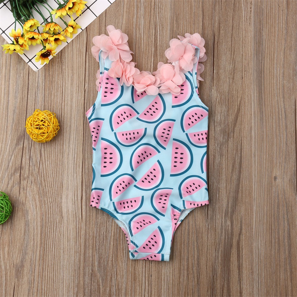 Đồ Bơi In Hoa Hở Lưng Xinh Xắn Cho Bé Gái 1-5 Tuổi