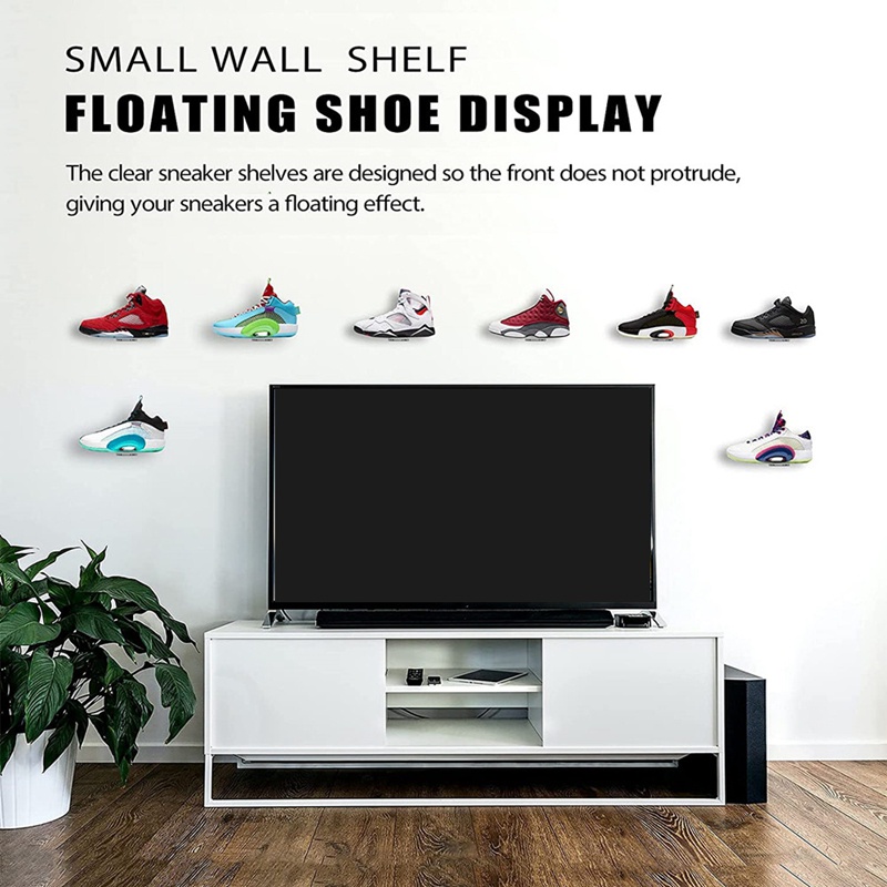 Bộ 6 Giá Đỡ Giày Sneaker Bằng Acrylic Trong Suốt Dùng Trưng Bày