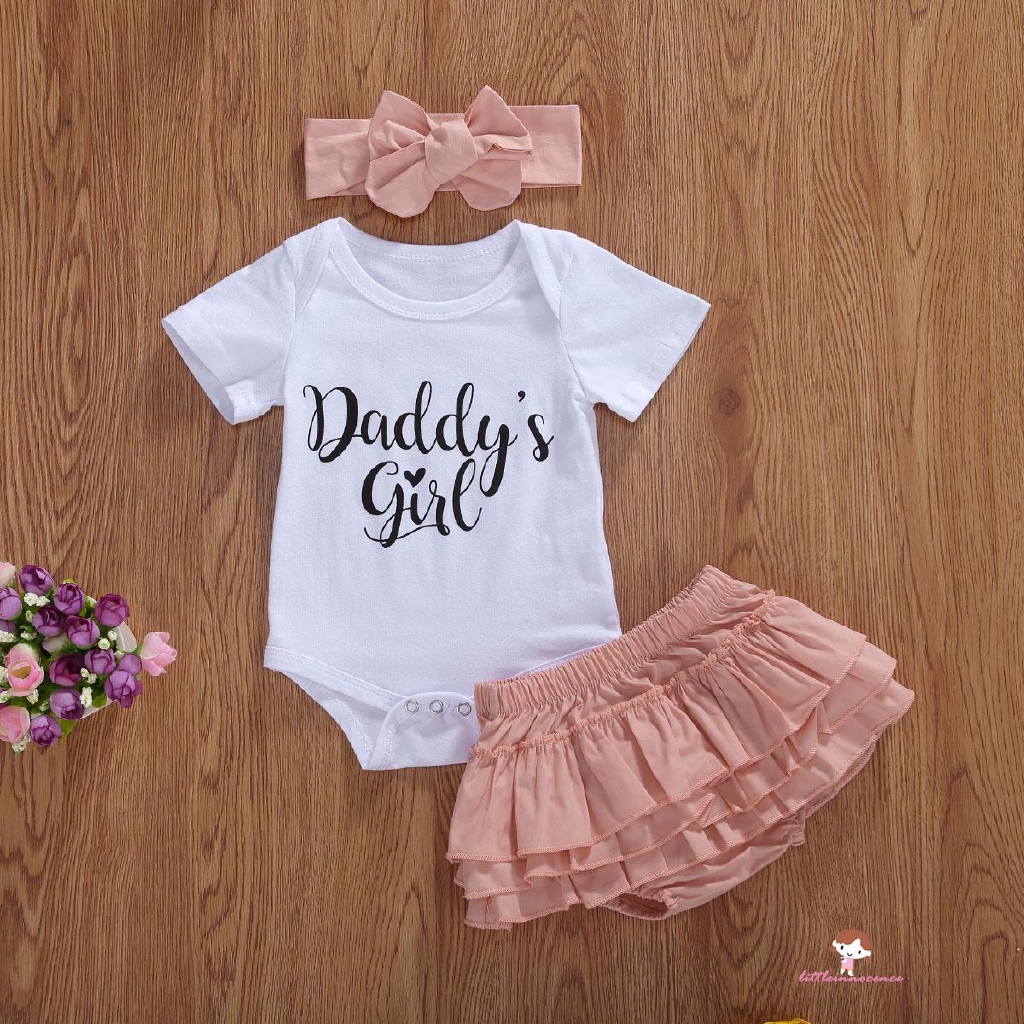 Bộ áo liền quần + quần váy + băng đô phong cách dễ thương thời trang cho trẻ em