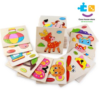 Đồ chơi tranh ghép hình 3d bằng gỗ cho bé - đồ chơi xếp hình giáo dục sớm cho bé