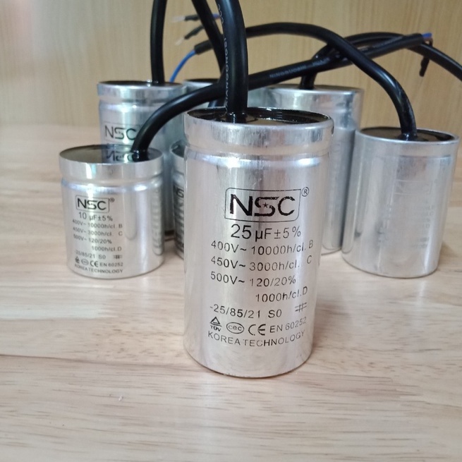 Tụ điện dùng cho điều hòa, máy giặt, máy bơm ...
