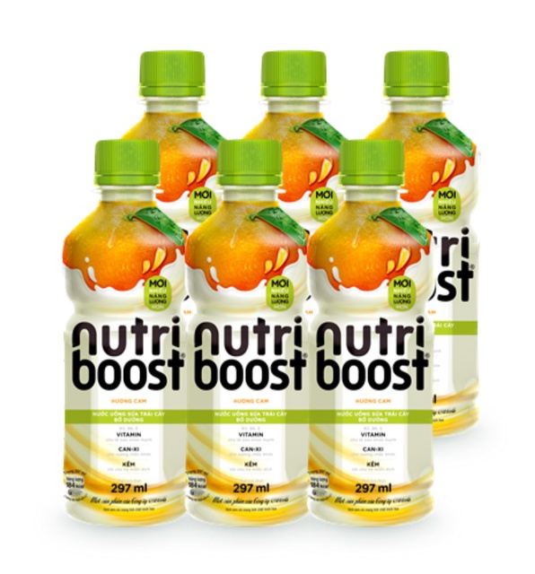 Lốc 6 Chai Sữa NutriBoost Hương cam 297ml/chai