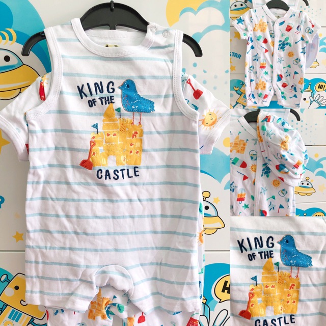 Set 3 chi tiết body đùi kèm nón cho bé trai