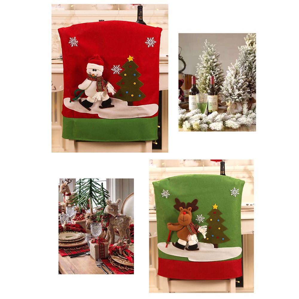 LAKAMIER Vỏ Bọc Ghế Trang Trí Giáng Sinh Co Giãn Hình Tuần Lộc