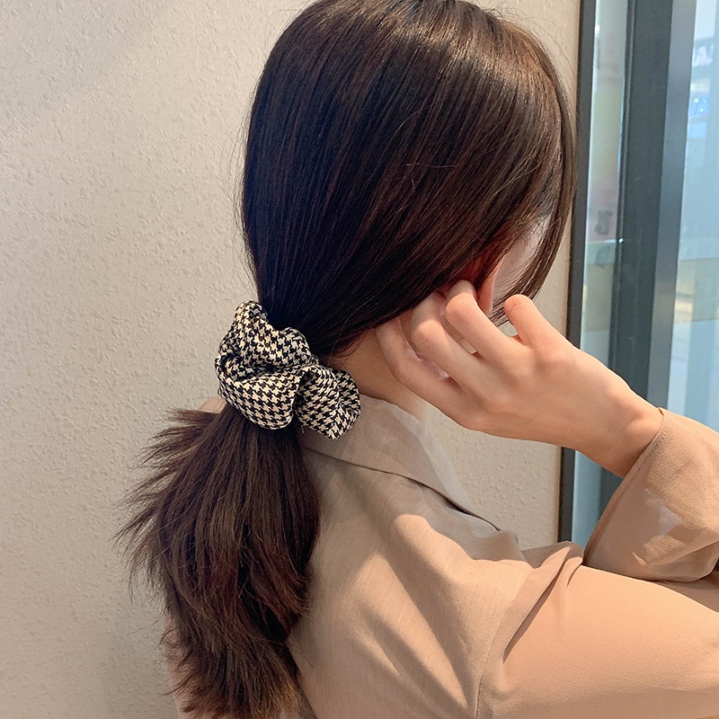 Cột tóc scrunchies chấm bi hoạt tiết beo rằn ri vải satin S67
