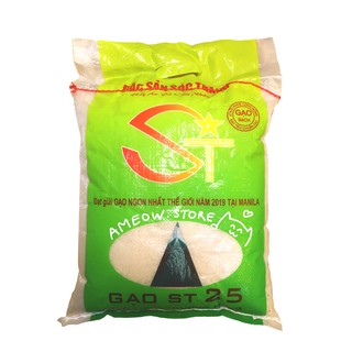 Gạo ST25 | Gạo Sóc Trăng 5Kg/bao | Hàng chuẩn đóng gói tại Sóc Trăng do bà con nông dân tự trồng