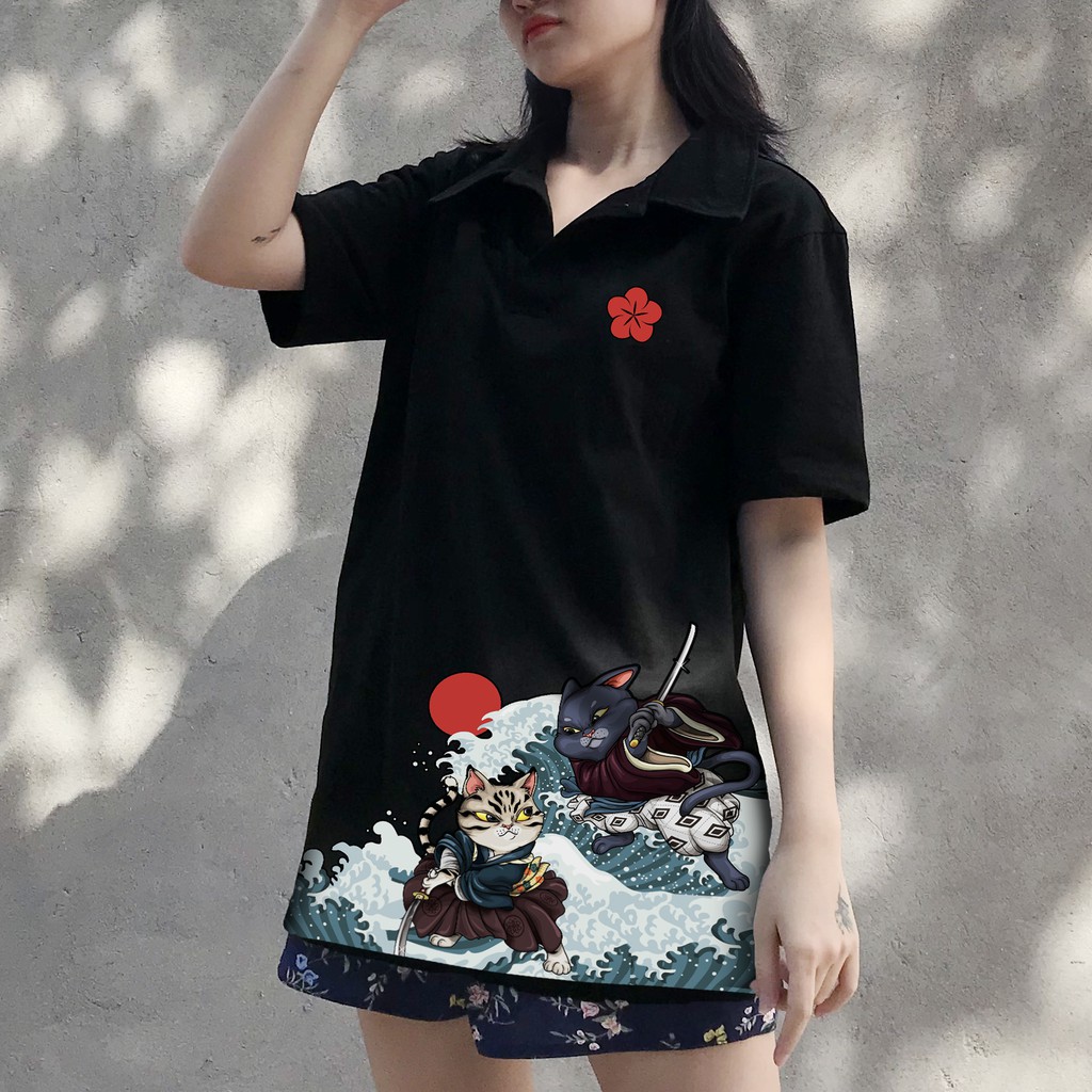 Áo Polo Unisex Hoạ Tiết Sóng Gió Gia Tộc
