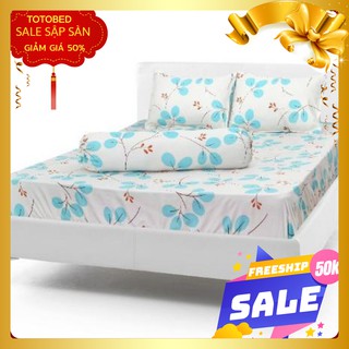 Bộ ga gối 2m2 kèm vỏ gối ôm cùng mẫu totobed 654