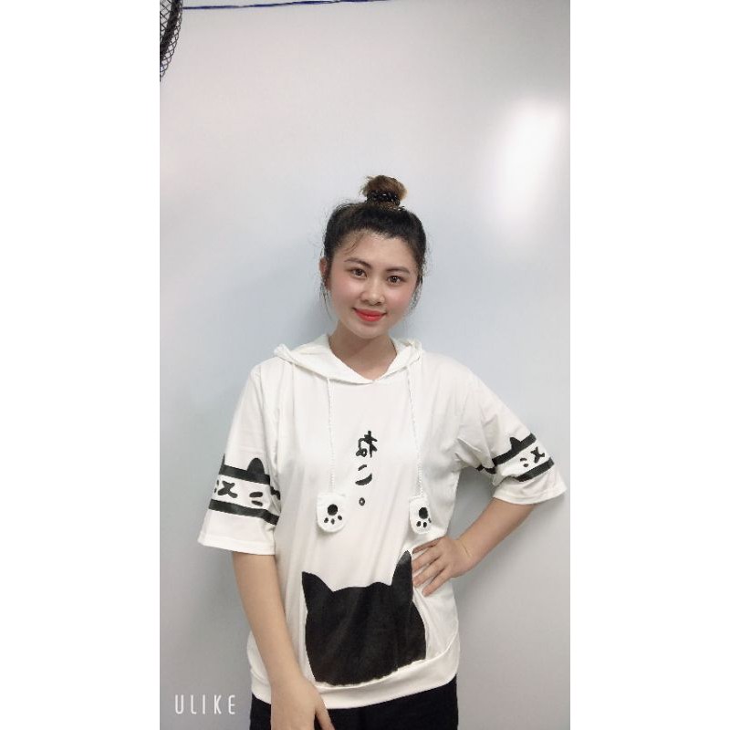 áo hoodie tay ngắn free size đến 85kg,hàng unisex ( mã M4) | BigBuy360 - bigbuy360.vn