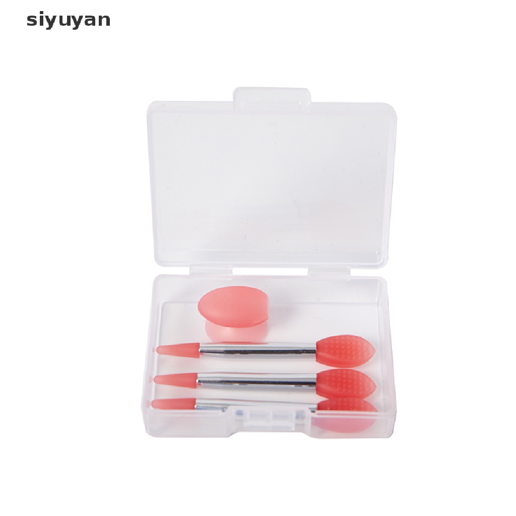 Bộ 3 Cọ Đắp Mặt Nạ Môi Bằng Silicone Kèm Nắp Đậy Chống Bụi