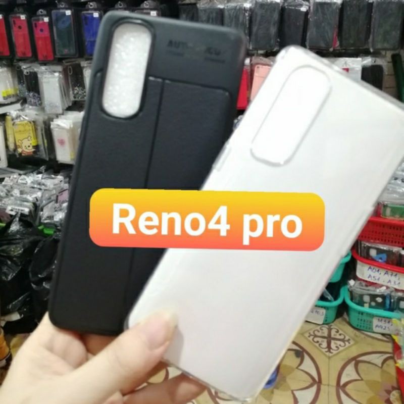 Ốp lưng dẻo cho oppo RENO 4 PRO Vân giả da Auto Focus siêu đẹp