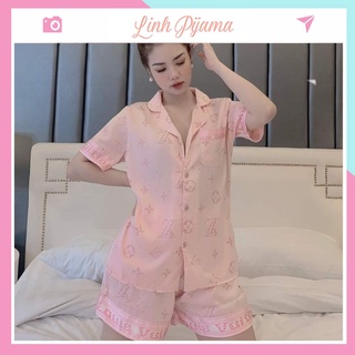 Đồ bộ nữ Vic's LỤA LATIN cao cấp, đồ ngủ hoạ tiết mặc nhà sang trọng L132 thời trang nữ pijama