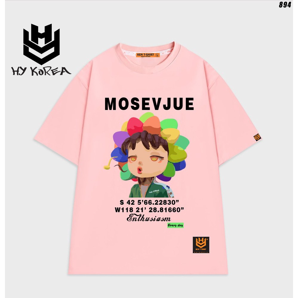 Áo phông tay lỡ nam nữ form rộng Cậu bé nón hoa 894 HY KOREA unisex