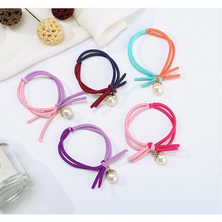 Mintshop0606 - Dây cột tóc nhiều màu châu trắng
