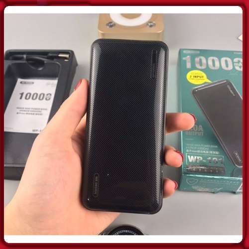 Sạc dự phòng, Pin sạc dự phòng 10000 mAh wk wp-101 chính hãng vỏ pin được phủ một lớp sơn vân nhám sang trọng