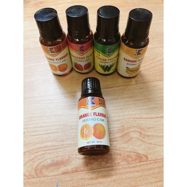 Hương lá dứa, Hương cam, Hương chuối, Hương dâu