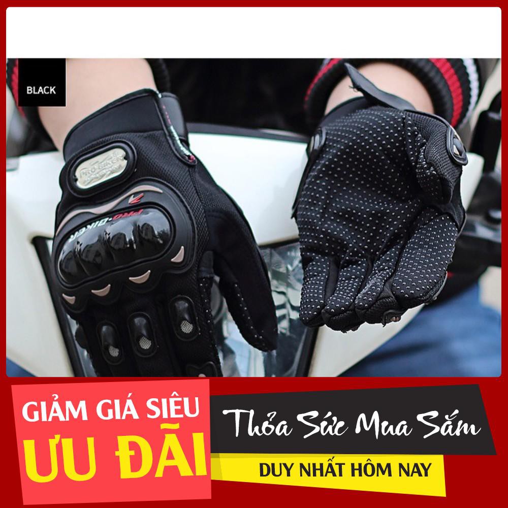 [[ SỈ VÀ LẺ]]Găng Tay Dài Ngón Pro Biker Có Gù Bảo Vệ Cao Cấp, Găng Tay Full Ngón ProBiker