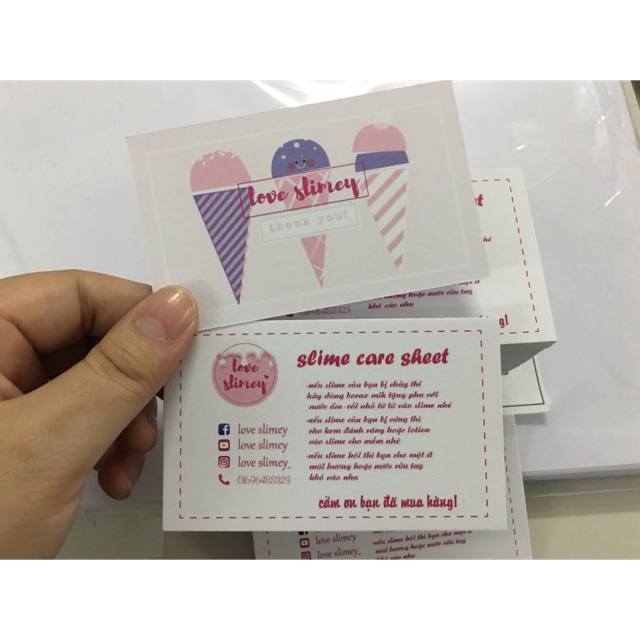 Combo 100 chiếc slime care sheet