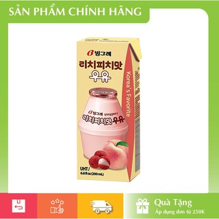 [HÀNG CHÍNH HÃNG] Sữa Vải Đào Binggrae Hàn Quốc 200ml