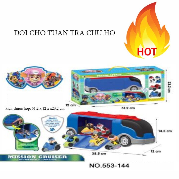 Xe Bus Đội Chó Cứu Hộ Có Nhạc Và Tháp Canh Phòng