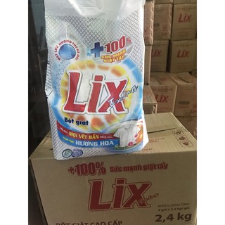  Bột giặt Lix Extra hương Hoa 2.4kg