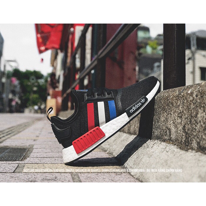 Giày NMD R1 Nữ 🔥FREESHIP🔥Adidas NMD R1 Tricolor Core Black Chính Hãng - Chuẩn Auth - [F9973]