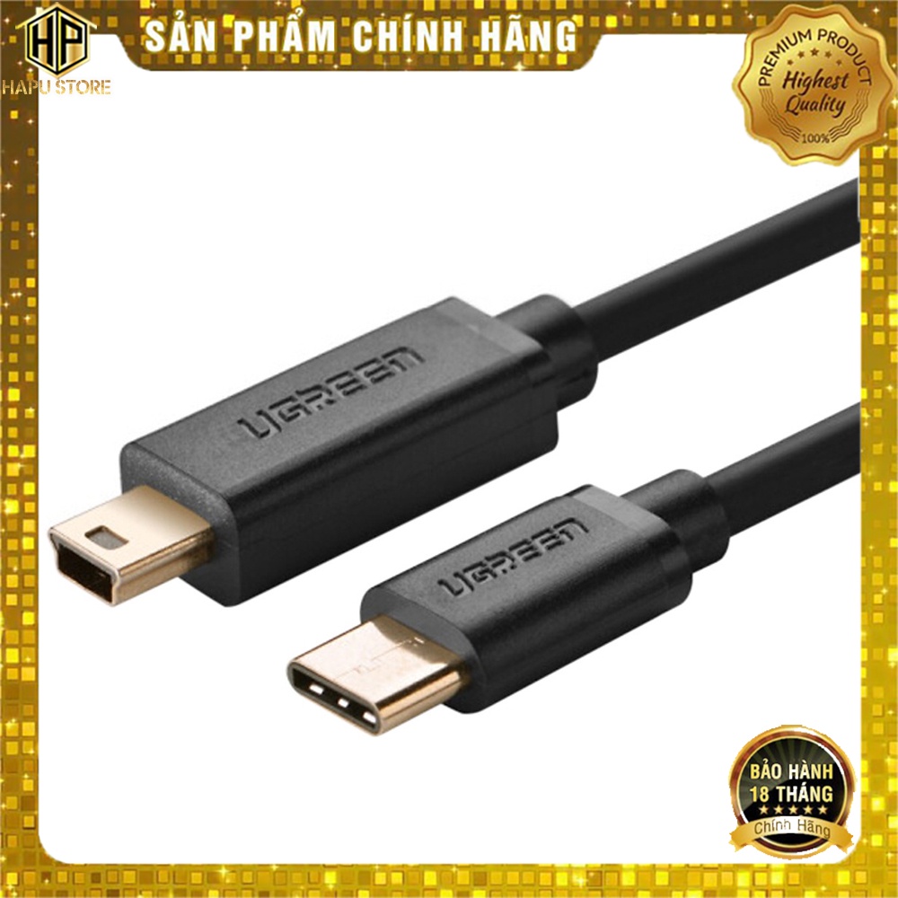 Cáp USB Type-C sang Mini USB 2.0 Ugreen 30188 30187 cao cấp - Hapustore