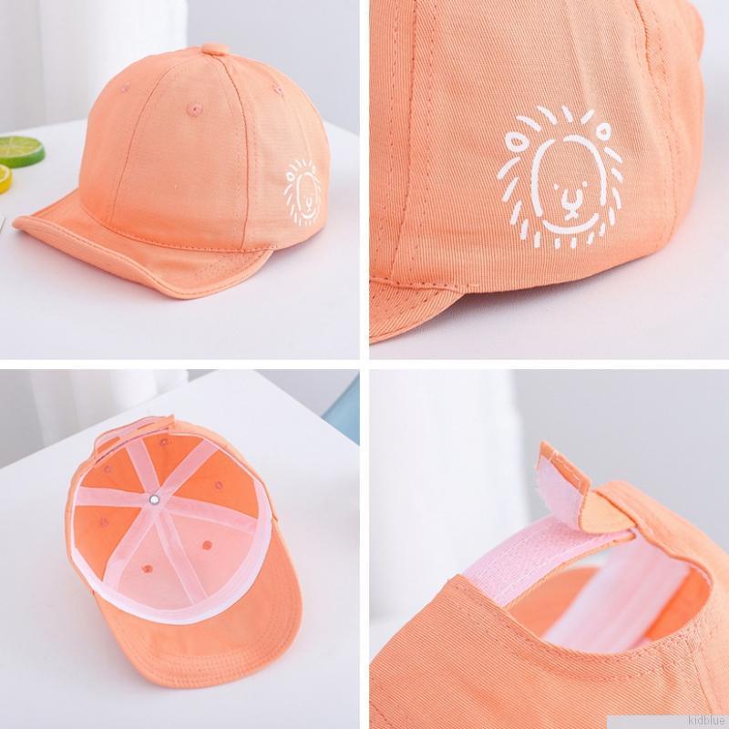 Mũ lưỡi trai màu trơn thêu họa tiết gấu đáng yêu cá tính