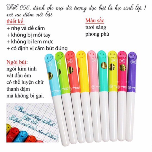 Bút máy ngòi mài thầy Ánh SH056 I Bút mực luyện chữ đẹp 056 - Giao màu ngẫu nhiên