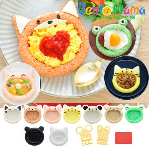 Bộ khuôn ép cơm bento Nhật Bản 7 người bạn hàng chính hãng Arnest