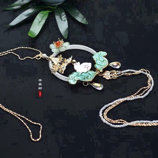 PR18 ndk13 ndk13 Ngọc bội tùy thân mây họa ánh trăng cho nữ
