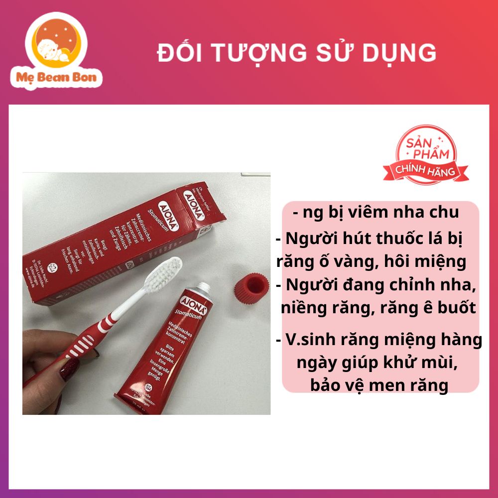 Kem Đánh Răng Y Tế Ajona  25 ml của Đức Loại bỏ cao răng, thơm mát hiệu quả gấp 5 lần loại thường