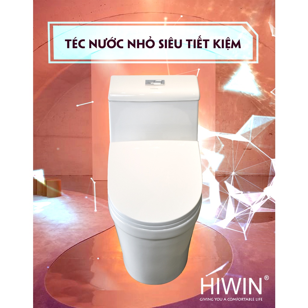 Bồn cầu sứ nguyên khối tráng men chống bám bẩn cao cấp HIWIN MT-2216