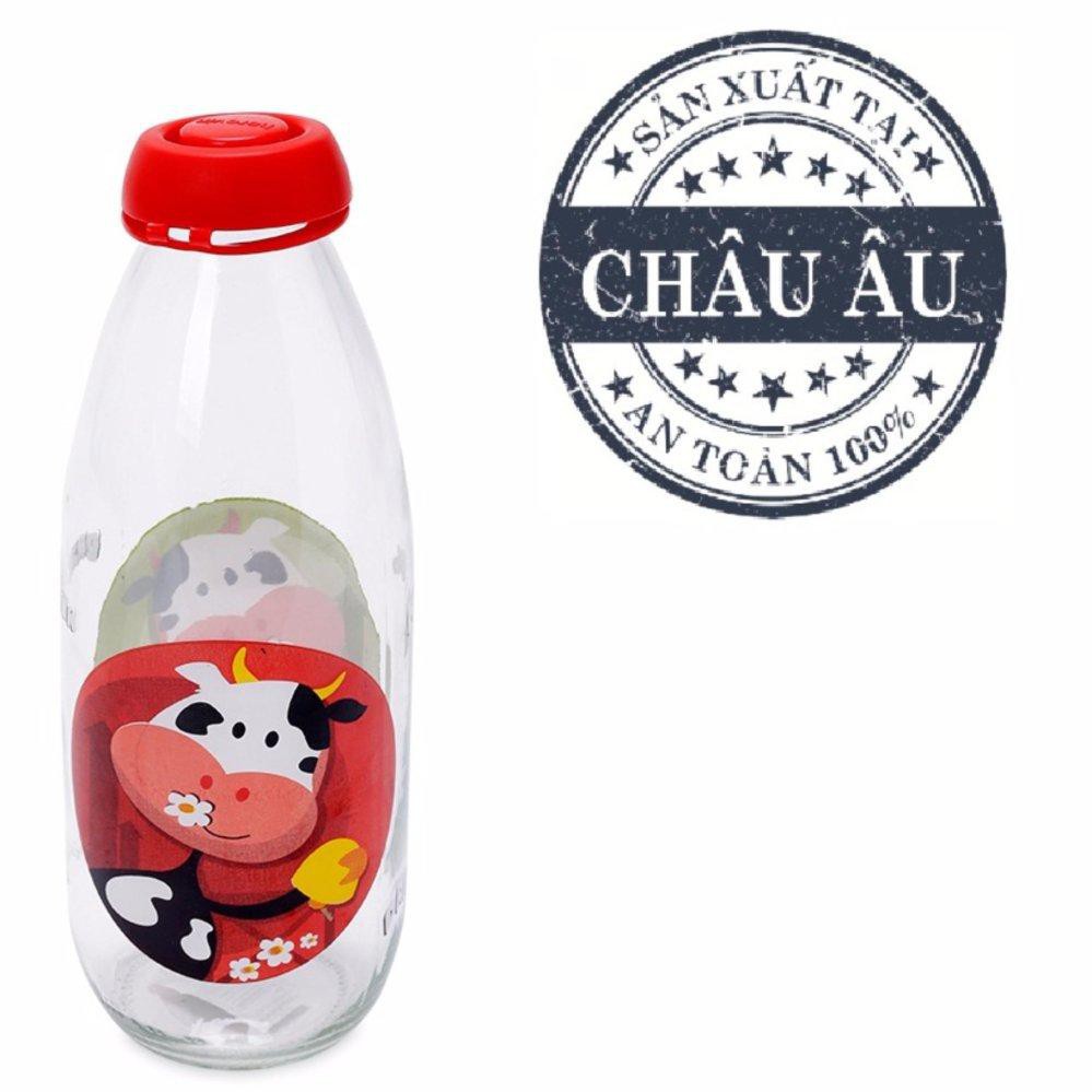 Combo 2 chai đựng sữa thuỷ tinh Herevin Decor 1L/chai (Giao ngẫu nhiên)