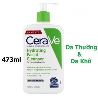 Sữa rửa mặt CeraVe CeraVe Hydrating Cleanser cho da thường và da khô (Hàng Mỹ)
