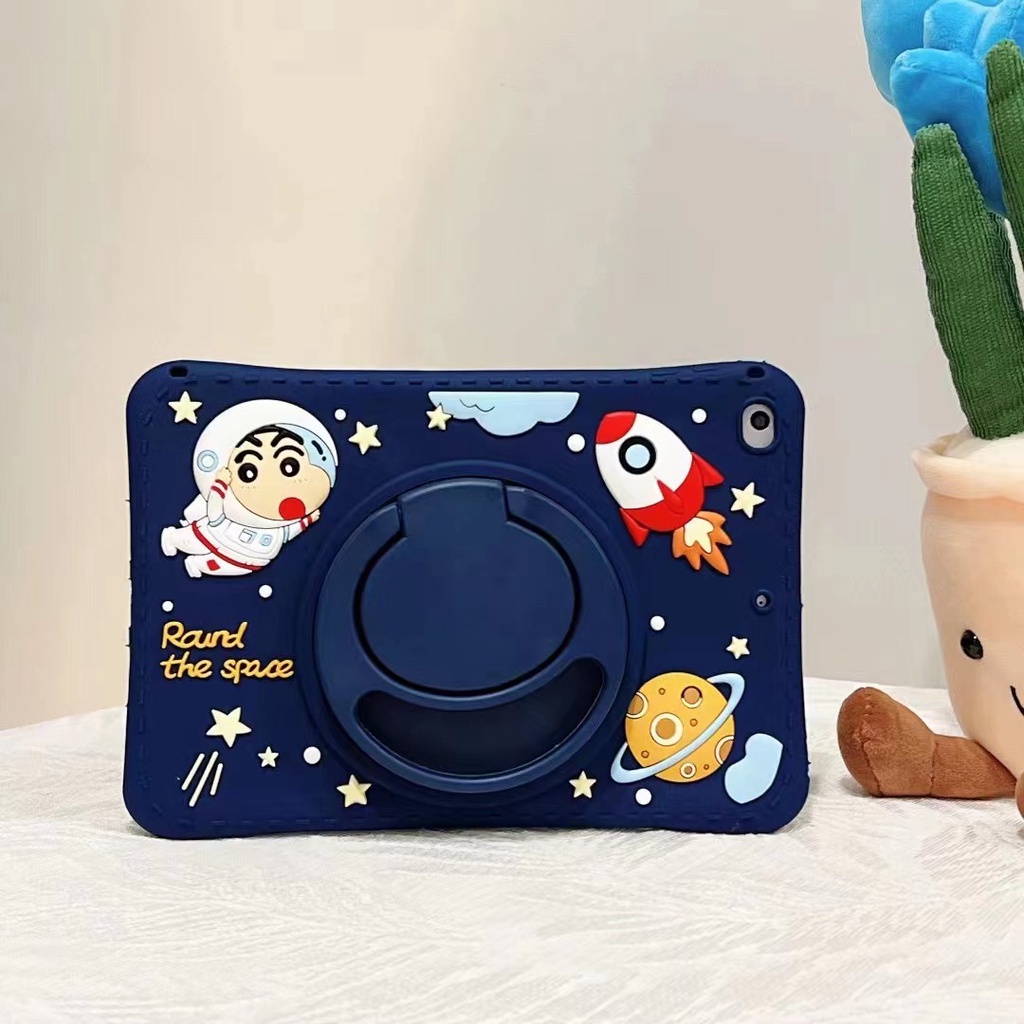 Bao Da Máy Tính Bảng Xoay 360 Độ Cho iPad 10.2-inch 9 / 8 / 7 10th Mini Air 1 2 3 Air 4 5 iPad Pro 2020 Mini 6°- Ốp Điện Thoại Silicon Hình Phi Hành Gia Hoạt Hình Có Giá Đỡ Xoay Được Cho Tay Cầm