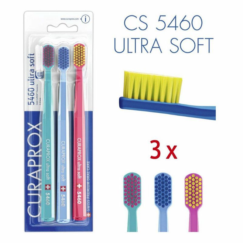 Bộ 3 cây bàn chải răng siêu mềm Curaprox CS 5460 Ultra Soft Triopack Thụy Sĩ