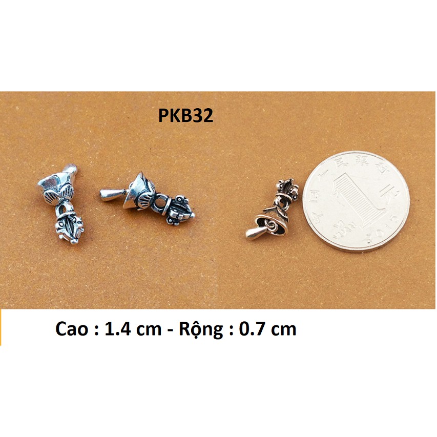 PHỤ KIỆN CHARM BẠC CHUÔNG CHÙY KIM CANG - PKB32