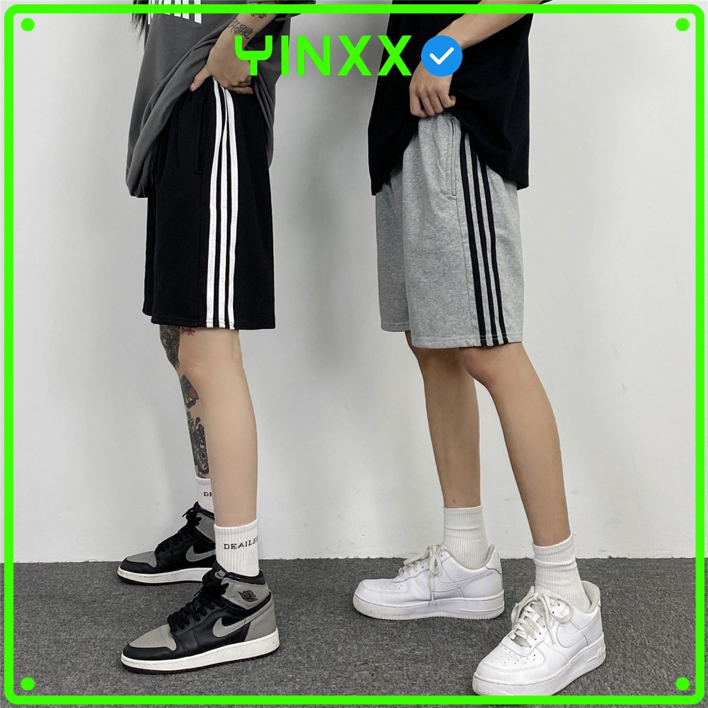 Quần short 3 sọc nam nữ thể thao Yinxx, quần đùi unisex ba sọc vải da cá QS102 | BigBuy360 - bigbuy360.vn