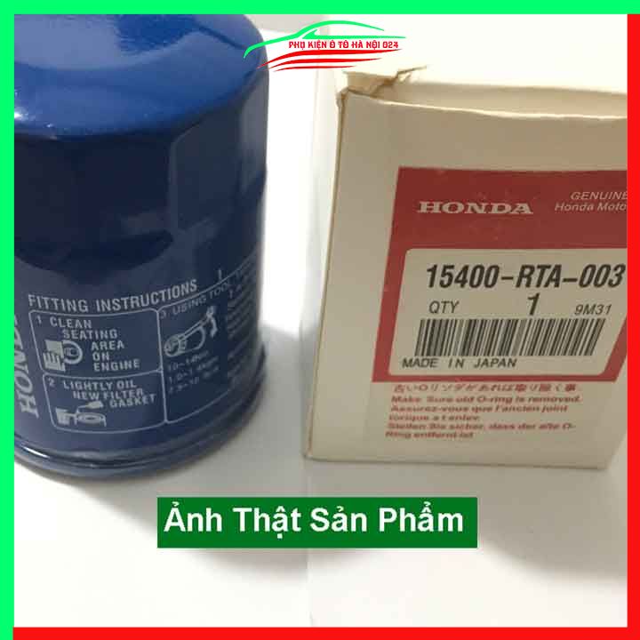 Lọc dầu, lọc nhớt động cơ cho xe Honda CIVIC, CRV, ACCORD, CITY FIT, JAZZ Mã 15400-RTA-003 Made In Japan