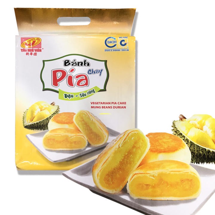 Bánh Pía Kim Sa Chay Đậu Sầu Riêng Tân Huê Viên - Túi 480g - Đặc Sản Sóc Trăng