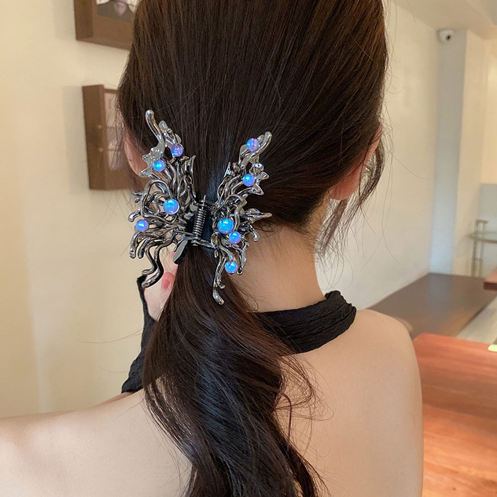 Kẹp Tóc Kim Loại Màu Đen / Bạc Đính Đá Mặt Trăng / Cá Mập / Bảng Đồ / Nhịp Tim dreamdiary