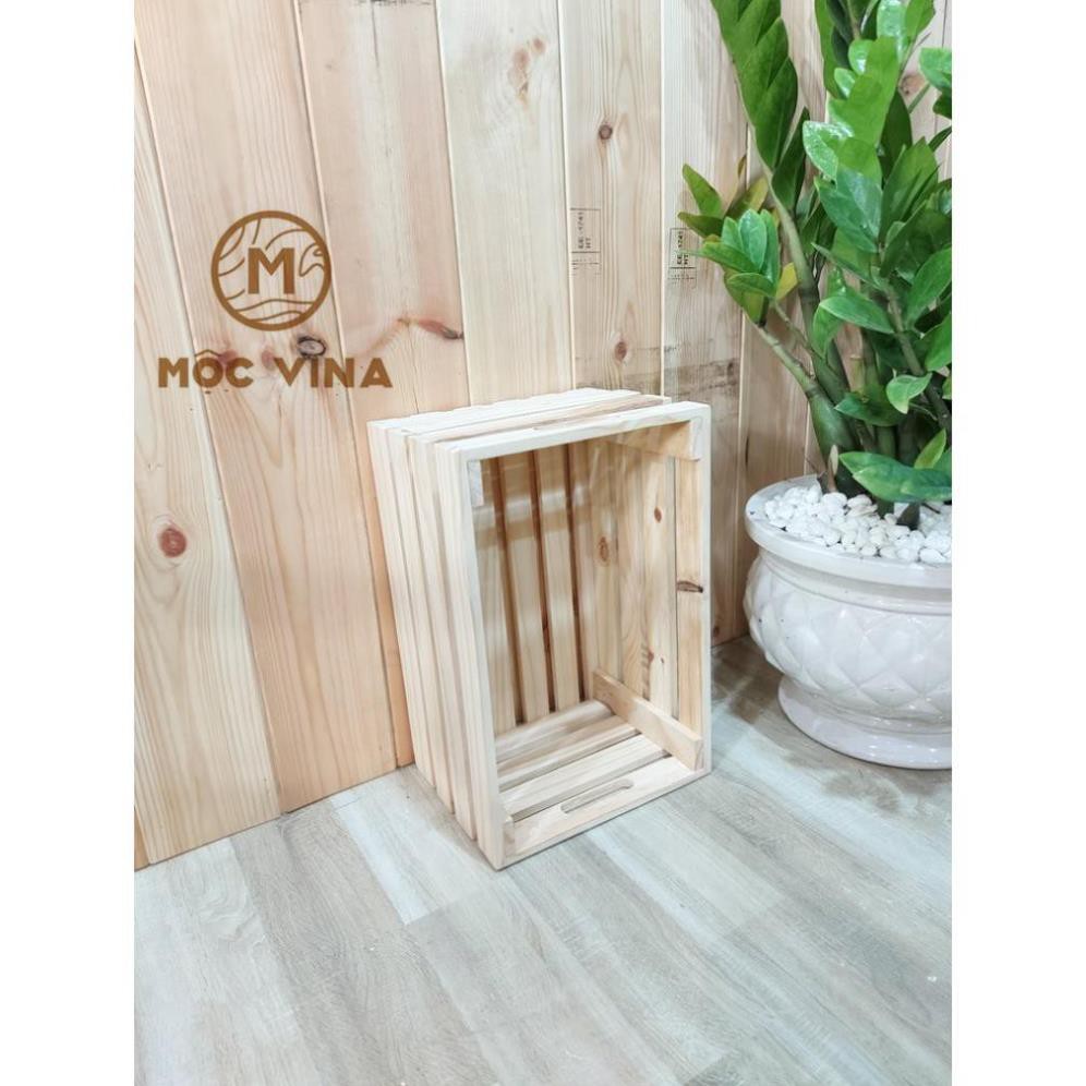 Giỏ gỗ thông đa năng,Thùng box D40*R326*C20 Mộc Vina