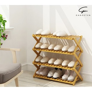 Kệ để giày gấp gọn bằng tre