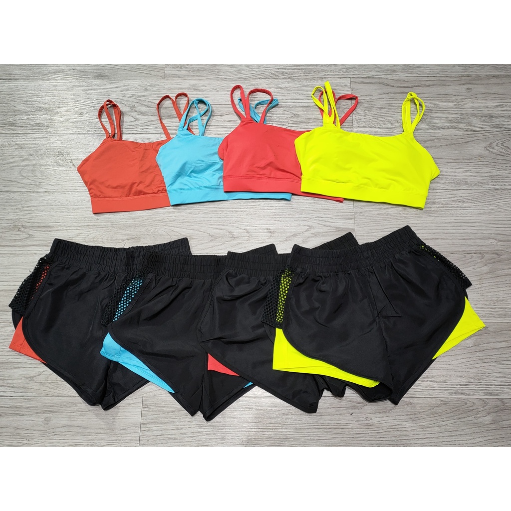Đồ tập gym nữ, set bộ đùi thể thao áo bra kèm mút quần đùi 2 lớp Bin Sports BN065
