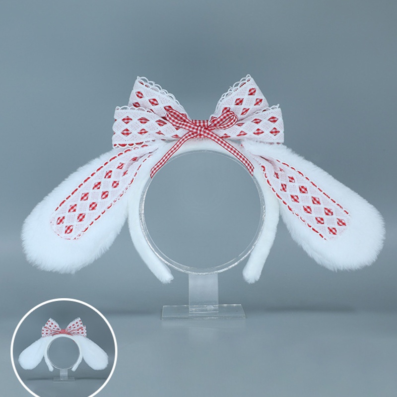 Băng Đô Cài Tóc Hình Thỏ Bông Phong Cách Lolita Đáng Yêu Cho Bé Gái