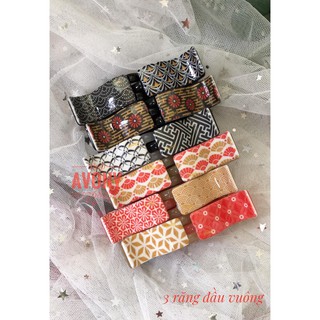 Kẹp tóc càng cua, Cặp tóc 3 răng - 5 răng hoa văn Honey