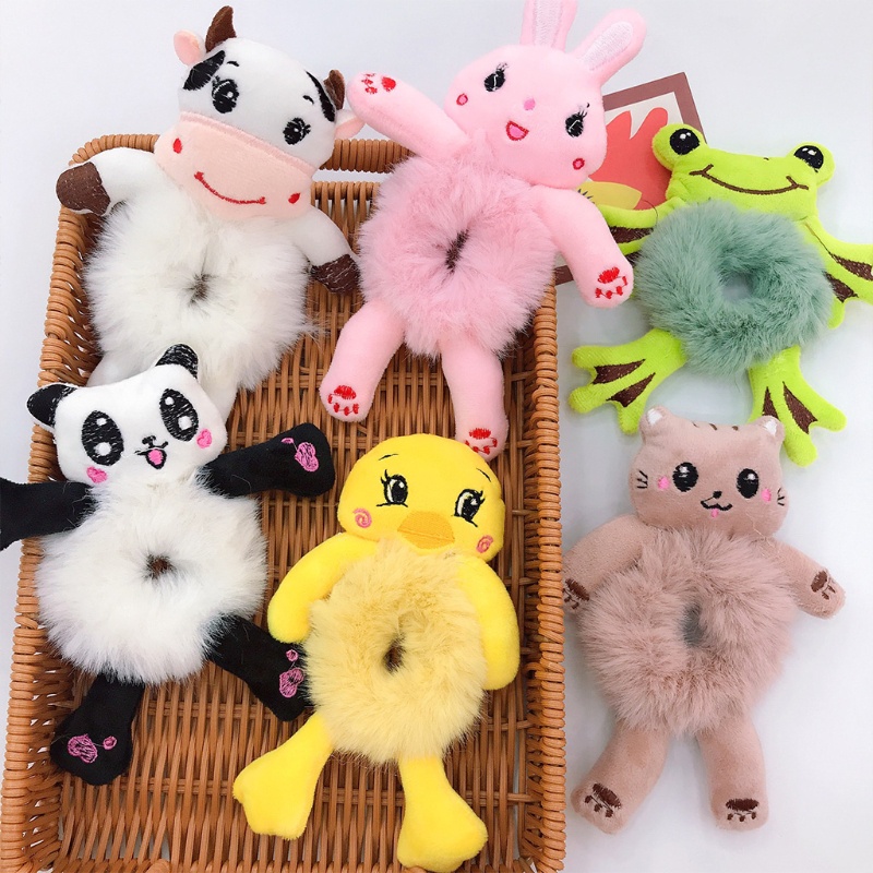 Dây Cột Tóc Co Giãn Hình Gấu Trúc Hoạt Hình Dễ Thương