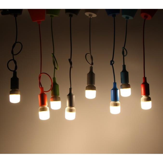 Bộ 10 dây đèn thả trang trí bóng led búp trụ 5w